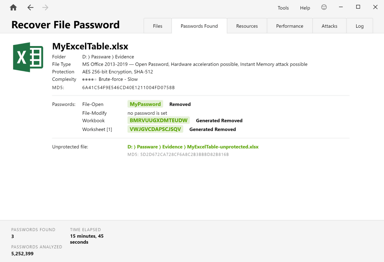 Excel Key - the fastest way to recover a lost excel password